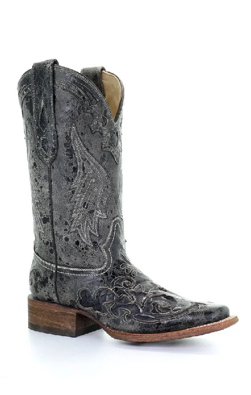 CORRAL BOOTS Women's Snake Inlay Western Boot A2402