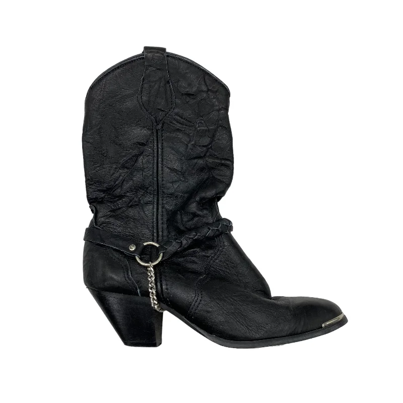 BLACK BOOTS WESTERN by CLOTHES MENTOR Size:6.5