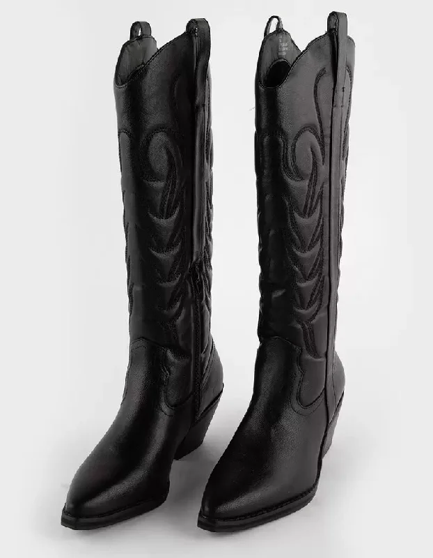 Dixie Tall Western Boots - Black