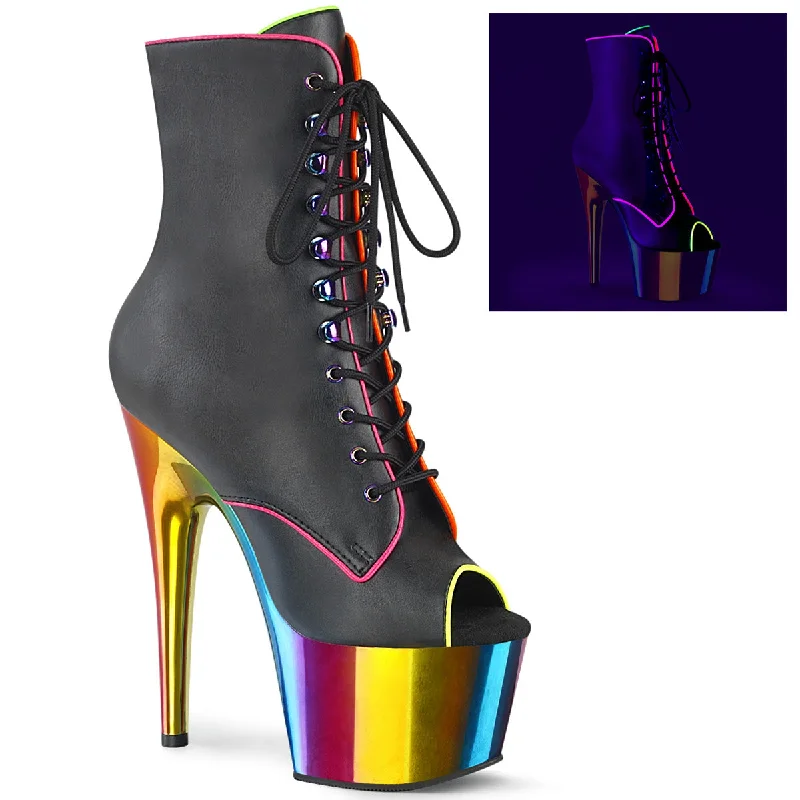 7inch Chrome Plated platform Boot, peep toe.