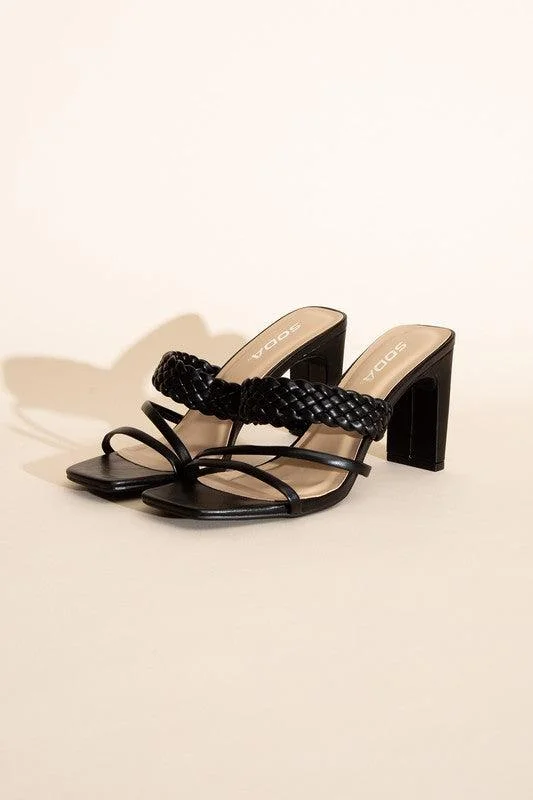 Soda Carmen-S Braided Strap Sandal With Heel