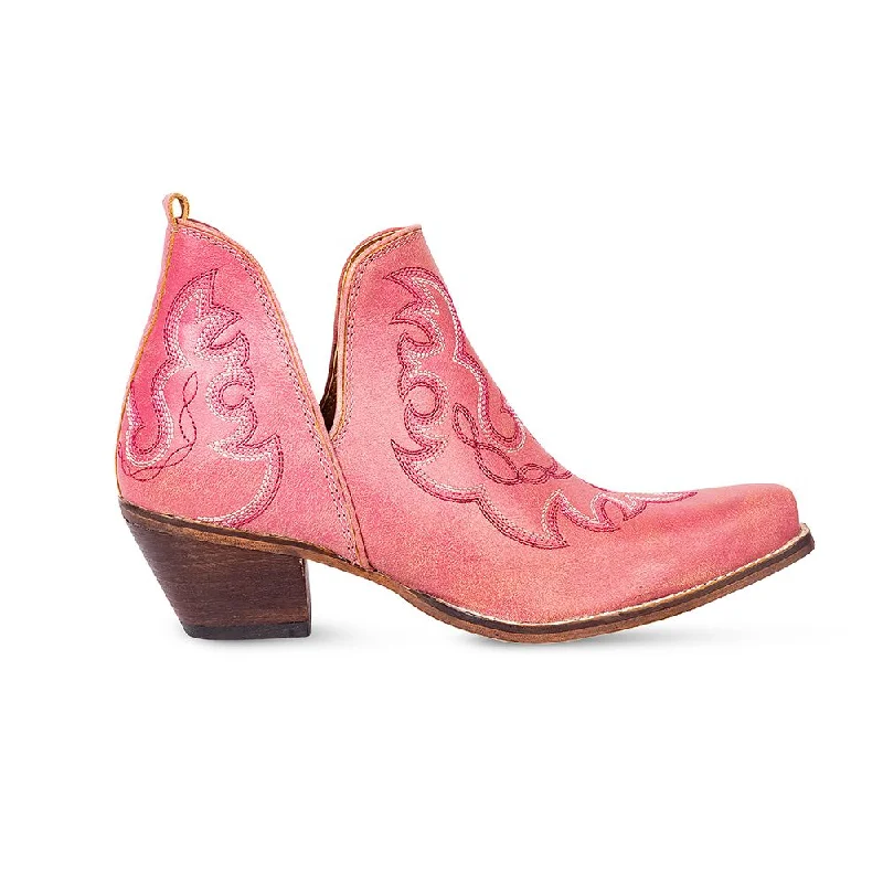 Myra Pink Maisie Leather Stitched Booties