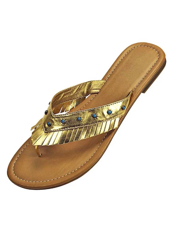 Metallic Bohemian Sandal With Fringe