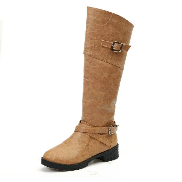 New Women's Boots With Low HeeAnd round head side