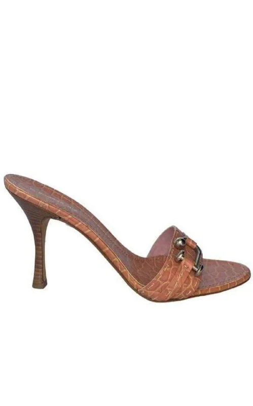 Safe Leather Stiletto Heel Mule Sandal