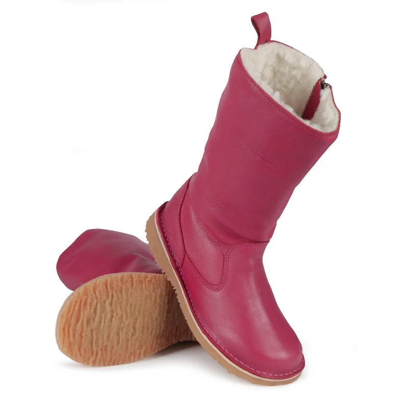 Eskimo 100% Wool-Lined Ladies Premium Leather Boot - Onspan Cerise