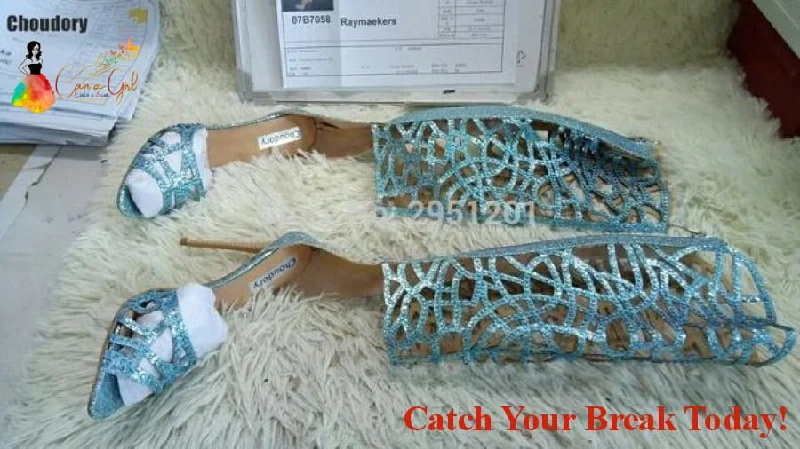 Catch a Break Stunning Bling Leather Gladiator Sandals