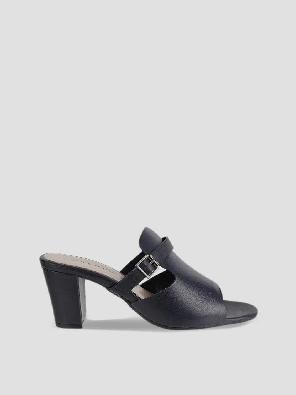 Solid Block Heel Mules