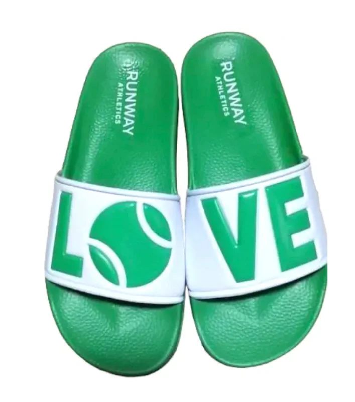 Love Tennis Slides | Green